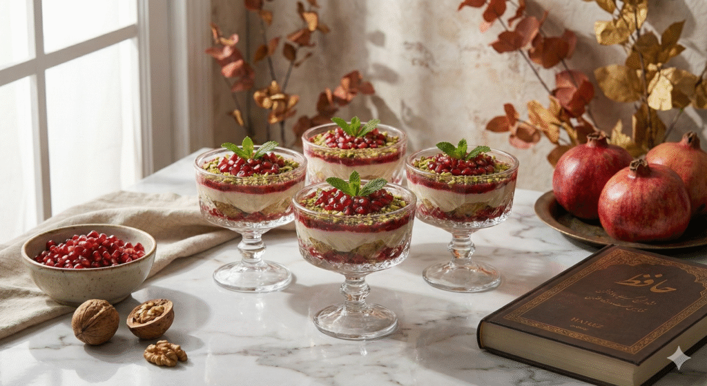 تیرامیسو با تزئین انار